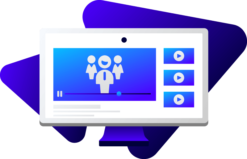 Training videos on desktop.