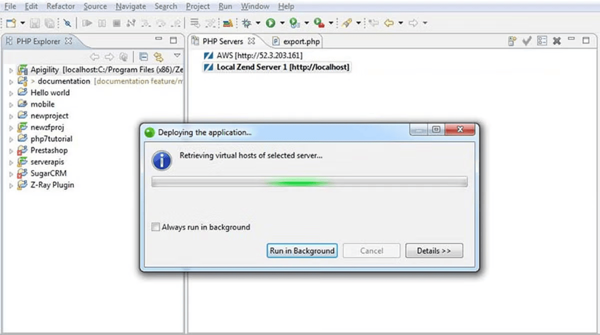 Zend Studio feature cloud deployment.