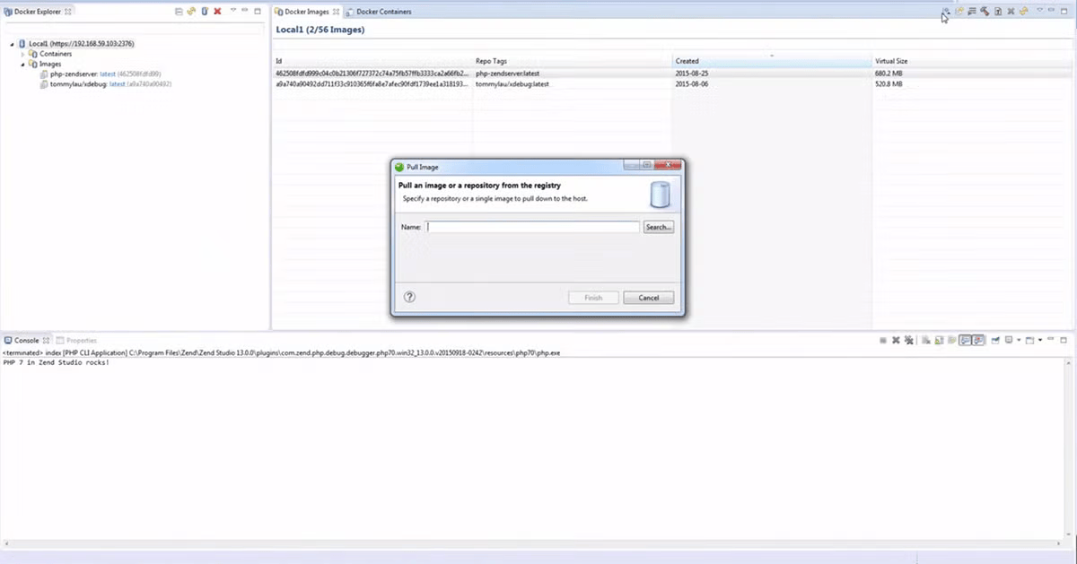 Zend Studio feature docker.