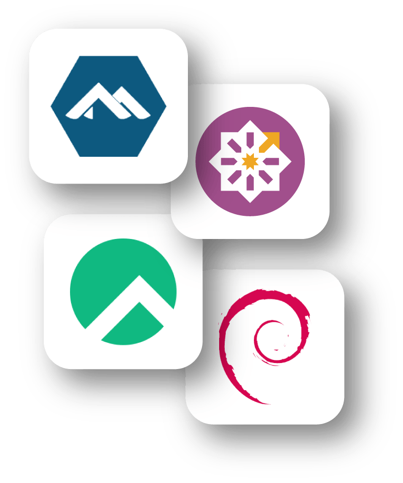Alpine Linux, CentOS, Rocky Linux, and Debian.