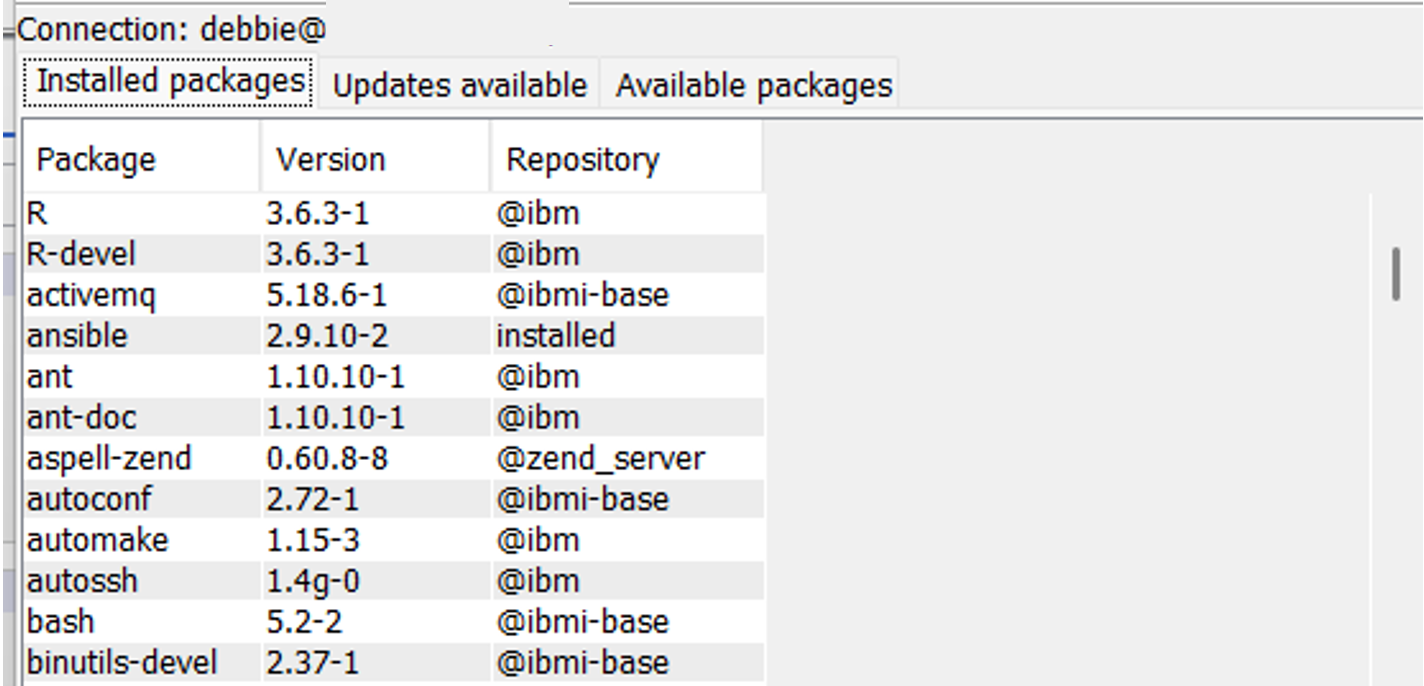 IBM i open source packages installed