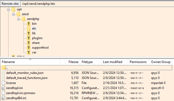 root opt zendphpetc directory screenshot