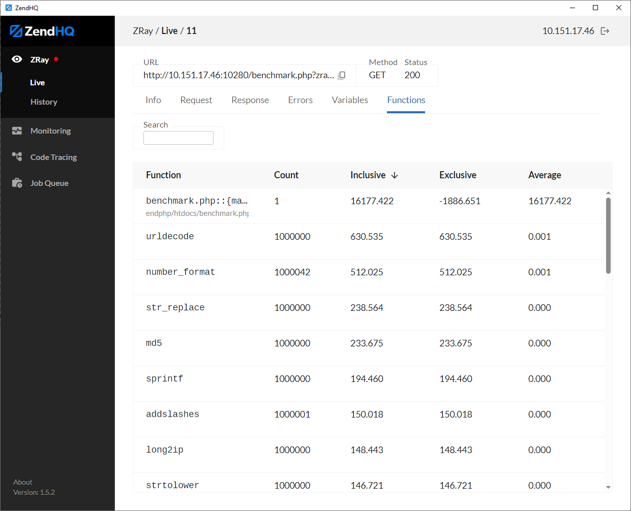 screenshot showing zray in zendhq for ibm i.jpg