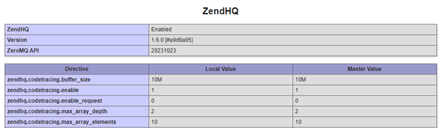 screenshot of phpinfo during zendhq installation process for IBM i