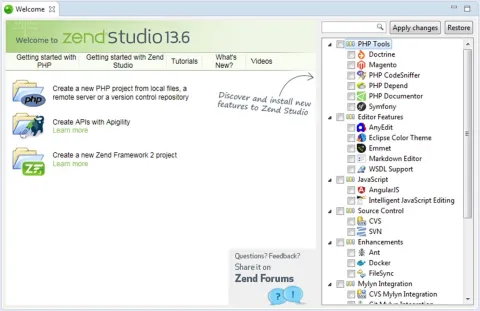 Zend Studio 13.6 screenshot.
